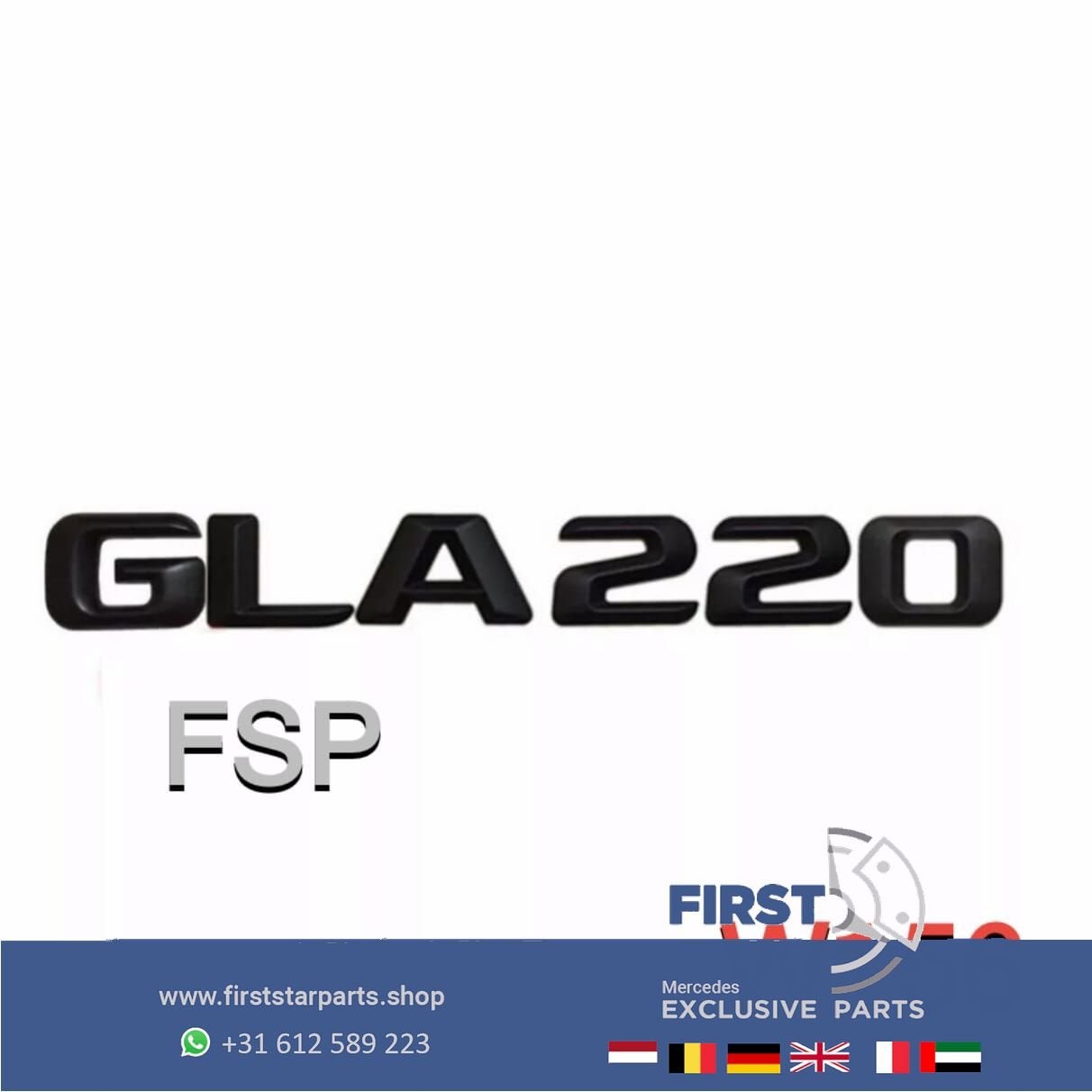 W156 GLA LOGO ZWART GLA45 / GLA180 / GLA220 AMG Mercedes 201, Gebruikt, -, Ophalen of Verzenden, Achter