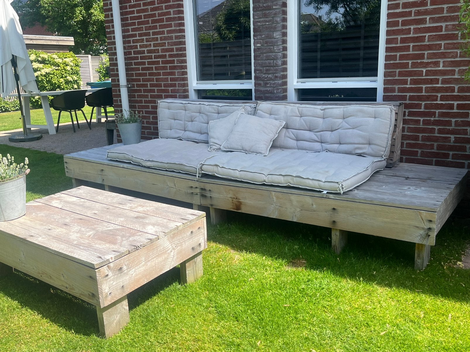 Tuin bank lounge bank hout, Tuin en Terras, Ophalen, Gebruikt, Hout
