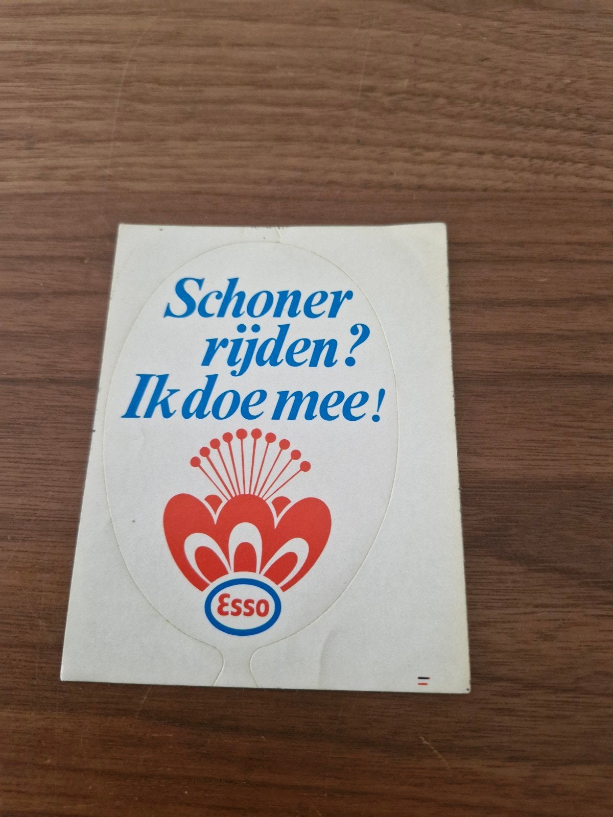 947 Vintage Esso Sticker: Schoner rijden? Ik doe mee!, Ophalen of Verzenden