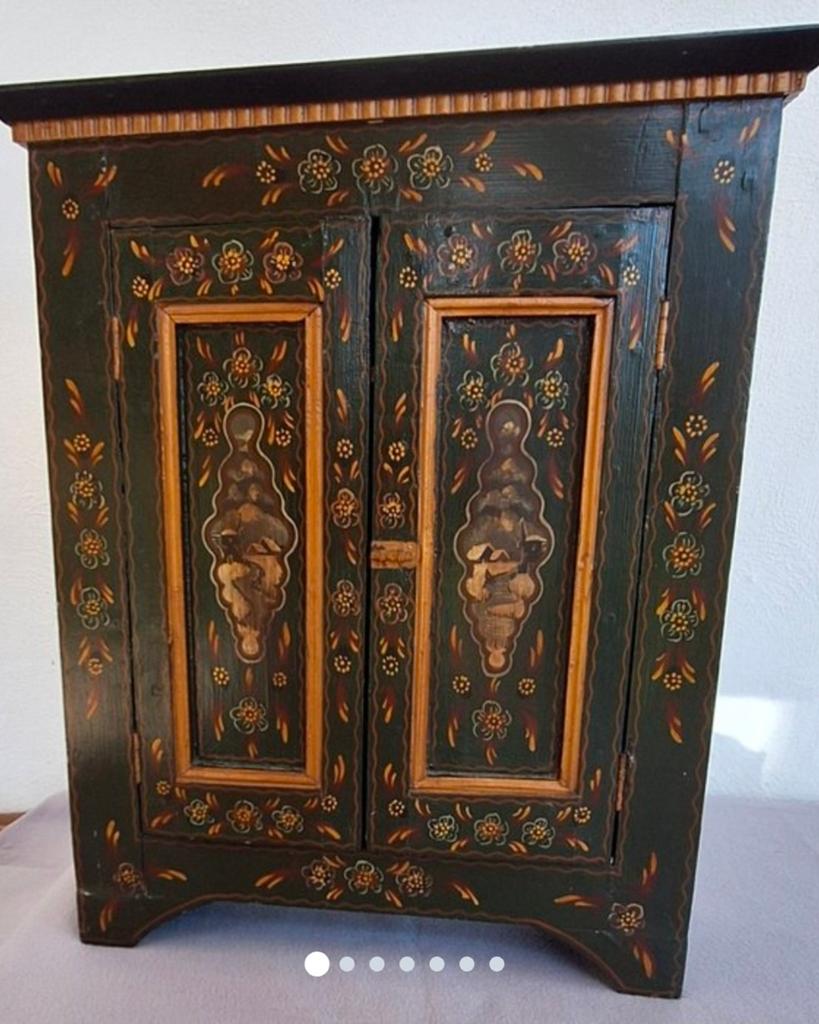 Antiek Hindelooper Wandkastje - Handgeschilderd, Ophalen of Verzenden