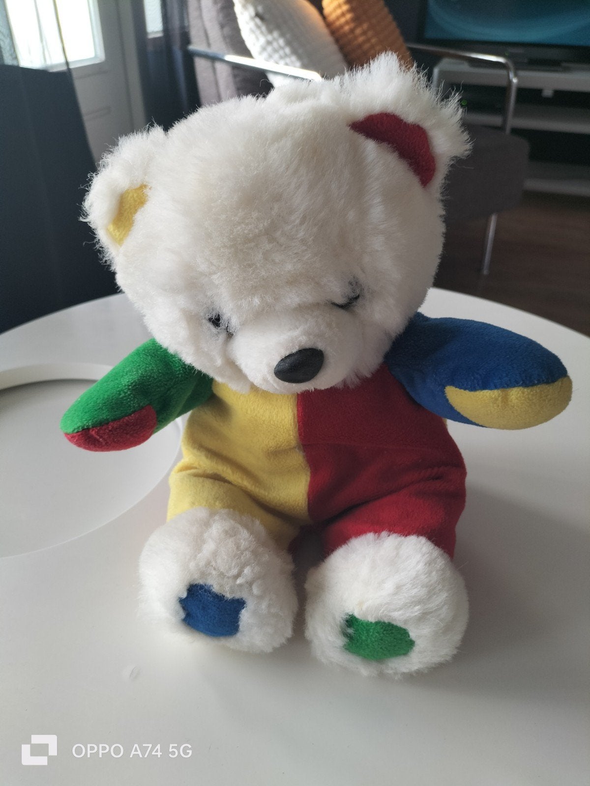 Kleurrijke Knuffelbeer - Zacht en Speels, Ophalen of Verzenden, Zo goed als nieuw, Meerkleurig, Beer