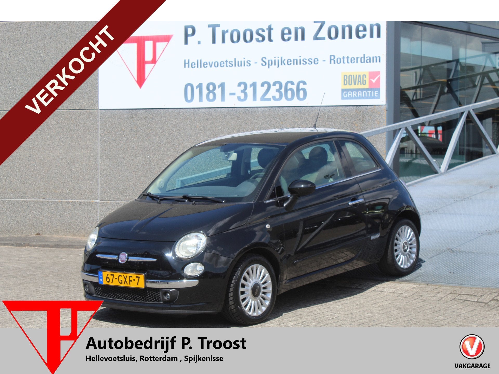 Fiat 500 1.2 Lounge Panoramadak/Airco/Radio-CD speler/Multif, Voorwielaandrijving, 12 maanden, Stof, 4 cilinders