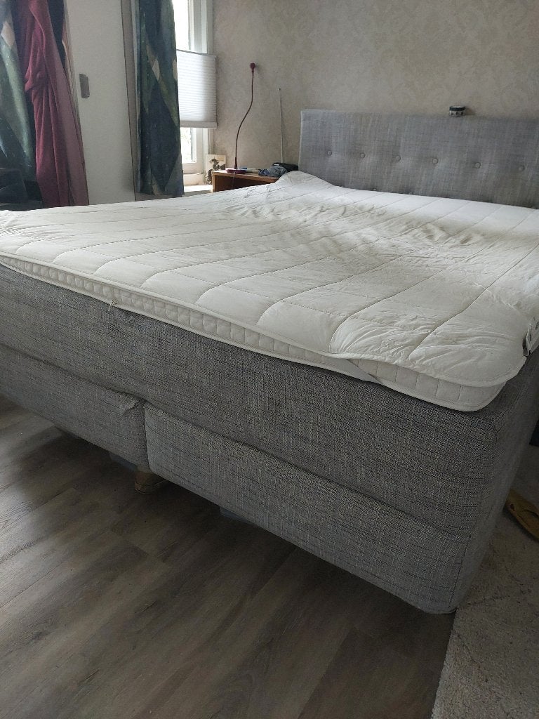 Comfortabel tweepersoons boxspringbed met topper, Ophalen, Gebruikt, Tweepersoons, 200 cm
