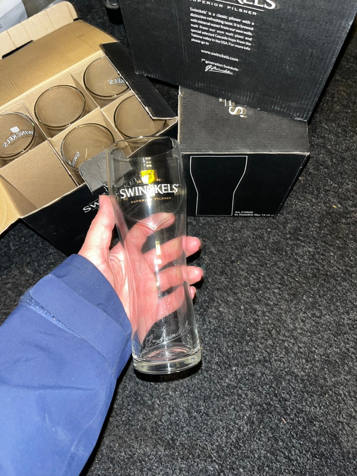 Swinkels glazen 18 stuks, Verzamelen, Ophalen, Zo goed als nieuw, Bierglas