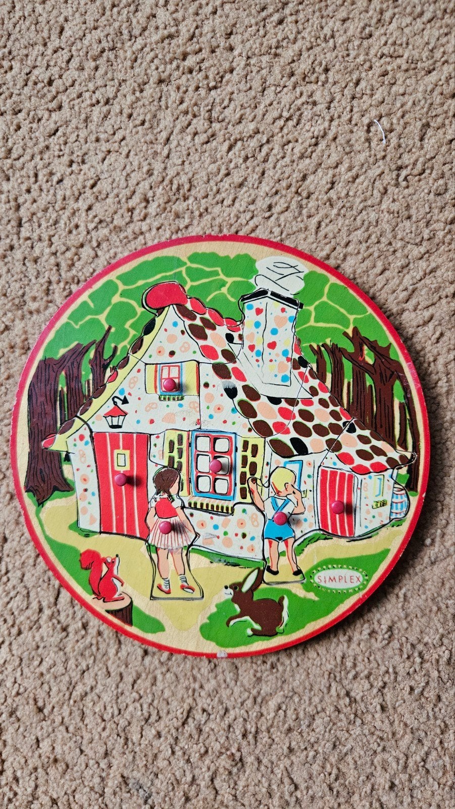 Vintage Simplex houten puzzel, Ophalen of Verzenden