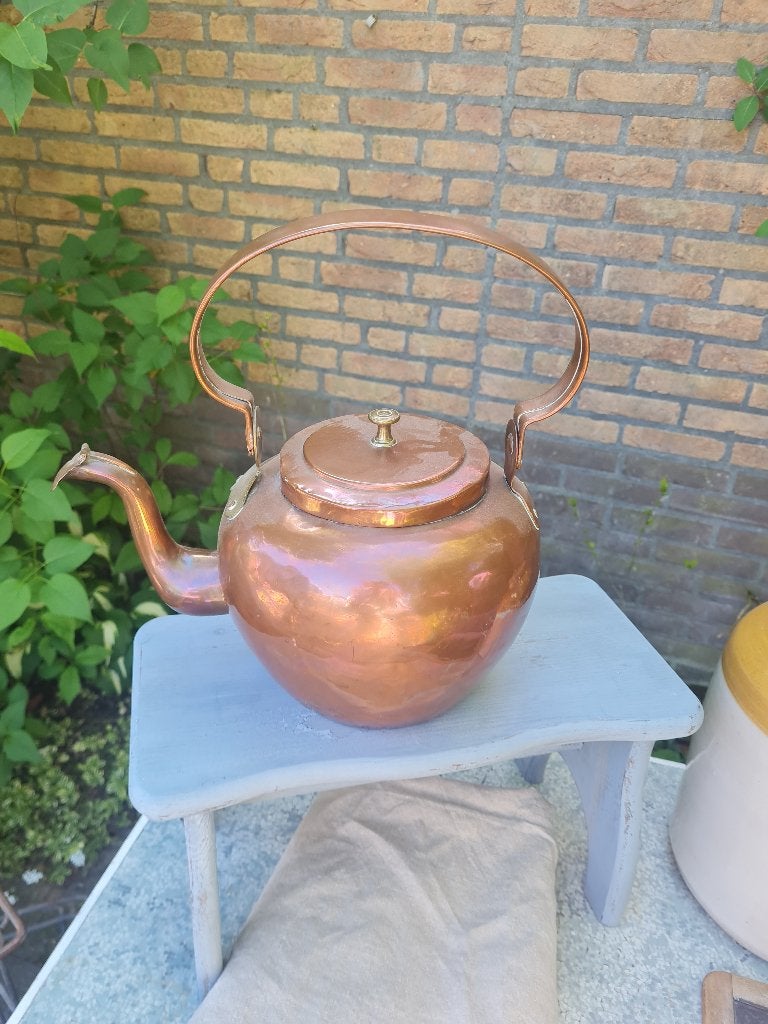 Antieke rood koperen ketel, Antiek en Kunst, Ophalen of Verzenden