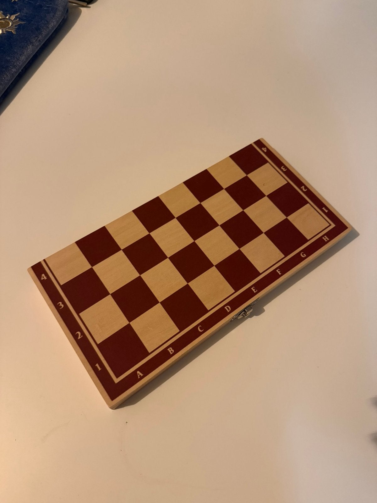 Houten schaak- & backgammon spel – opvouwbare set, Ophalen of Verzenden, Zo goed als nieuw
