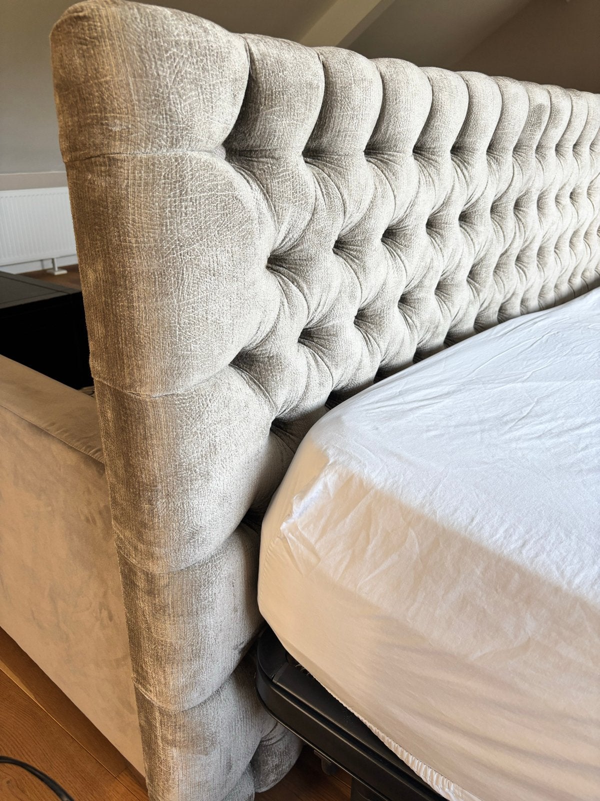 Luxe gestoffeerd hoofdbord 2-persoonsbed, Huis en Inrichting, Ophalen, Gebruikt, Overige kleuren, Tweepersoons