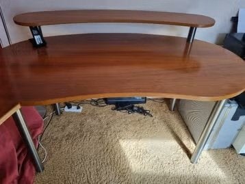 design hoekbureau, Ophalen, Demontabel, Hout, Hoekbureau