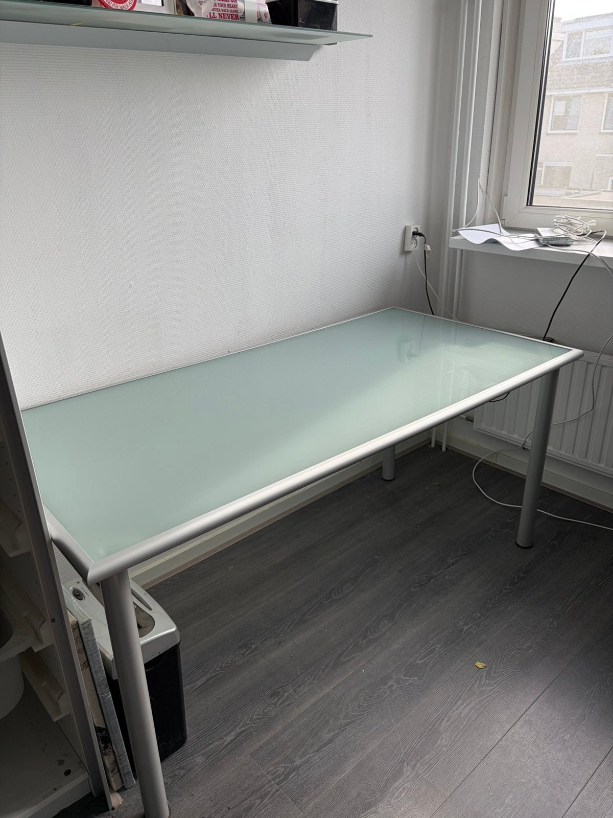 Tafel/bureau van glas, Ophalen, Gebruikt, 50 tot 100 cm, Glas