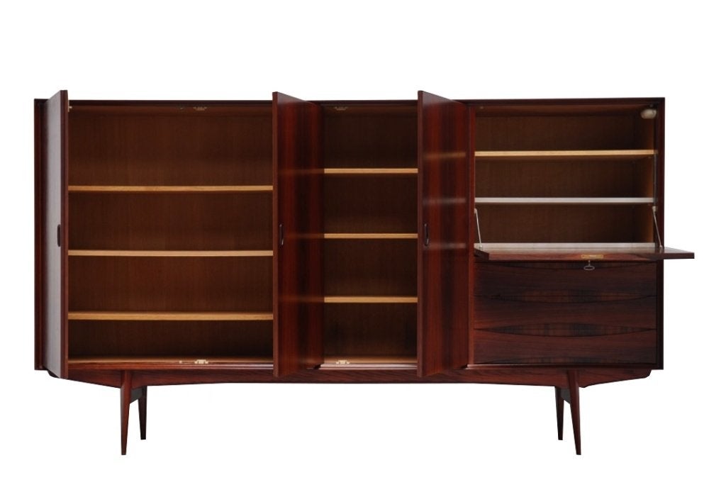 Zeldzaam vintage Oswald Vermaercke design rosewood Highboard, Huis en Inrichting, Ophalen, Gebruikt, Minder dan 100 cm, 25 tot 50 cm