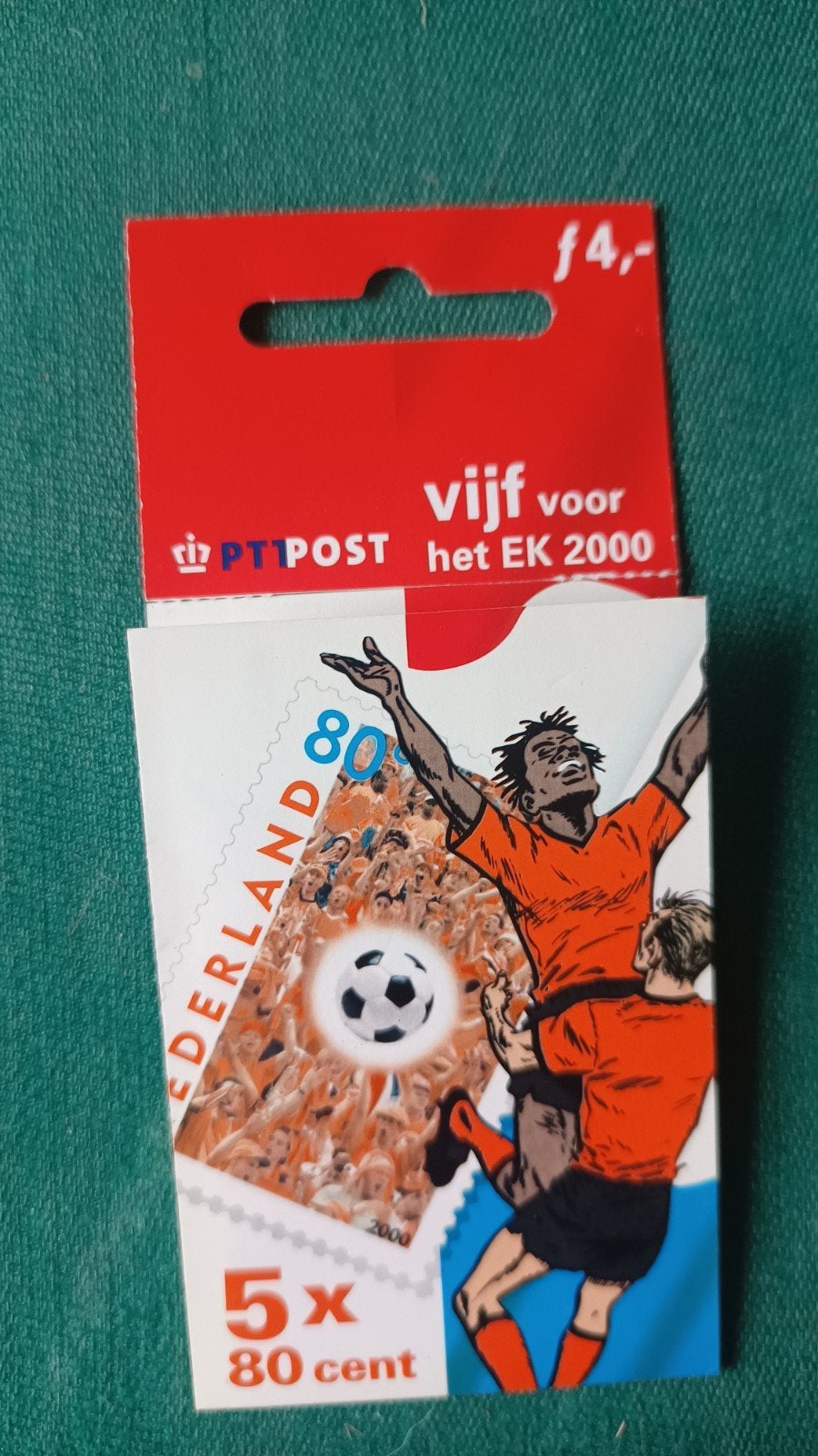 PTT Post EK 2000 Voetbal Postzegels - 5x 80 cent, Ophalen of Verzenden, Na 1940, Postfris