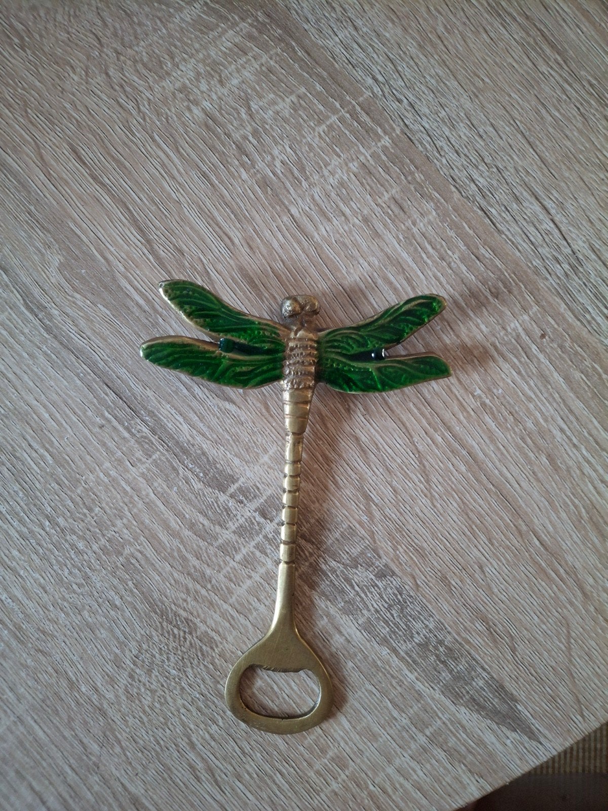 Messing flesopener libelle - 15 cm lang, Ophalen of Verzenden