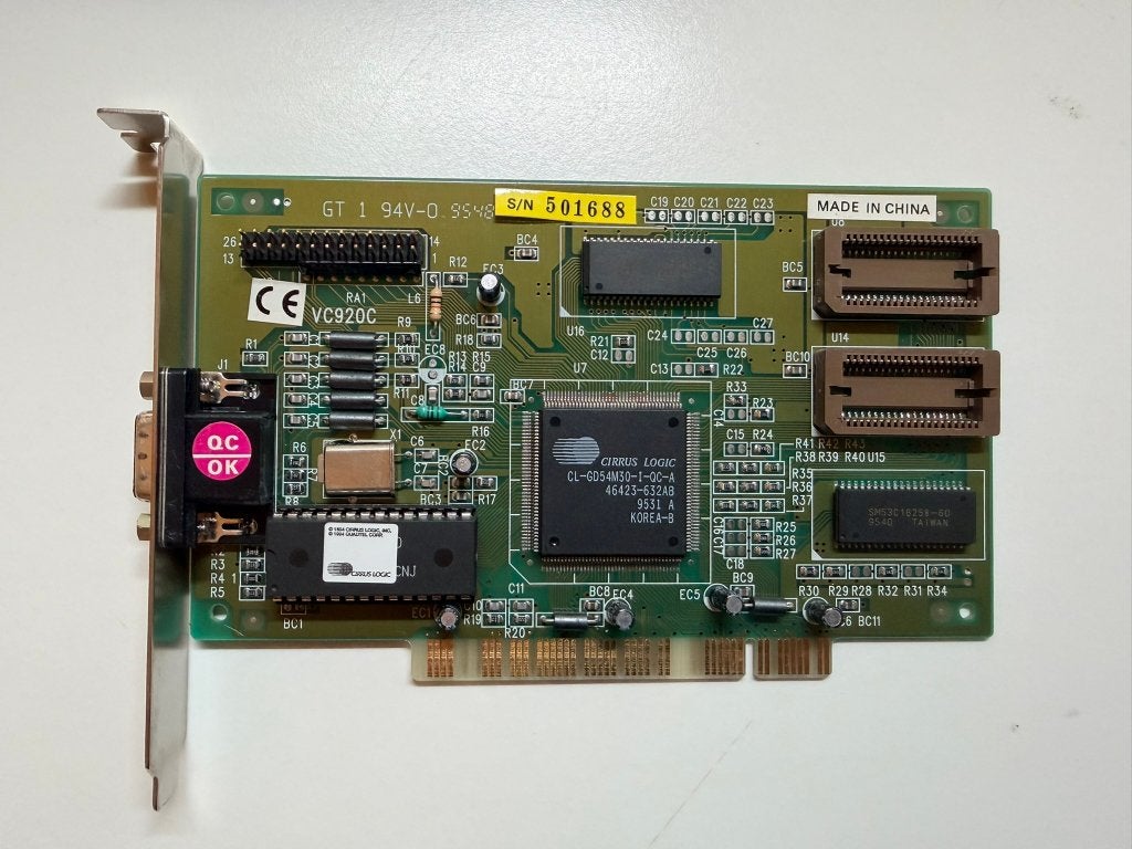 PCI videokaart 1MB — Cirrus Logic CL-GD54M30, Computers en Software, Vintage Computers, Verzenden