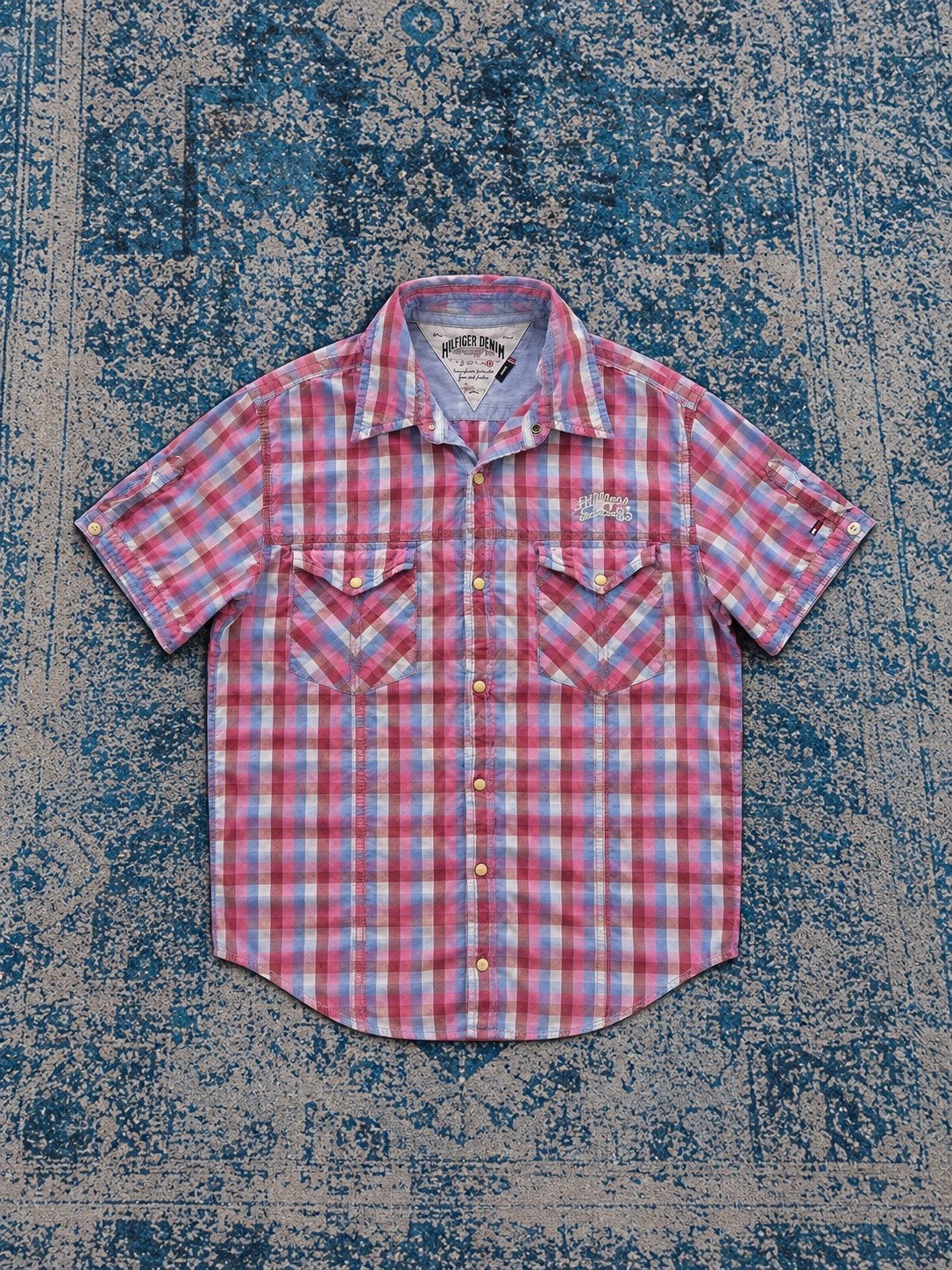 Vintage Tommy Hilfiger overhemd | Y2K | Lange mouwen, Ophalen of Verzenden, Zo goed als nieuw, Rood, Tommy Hilfiger