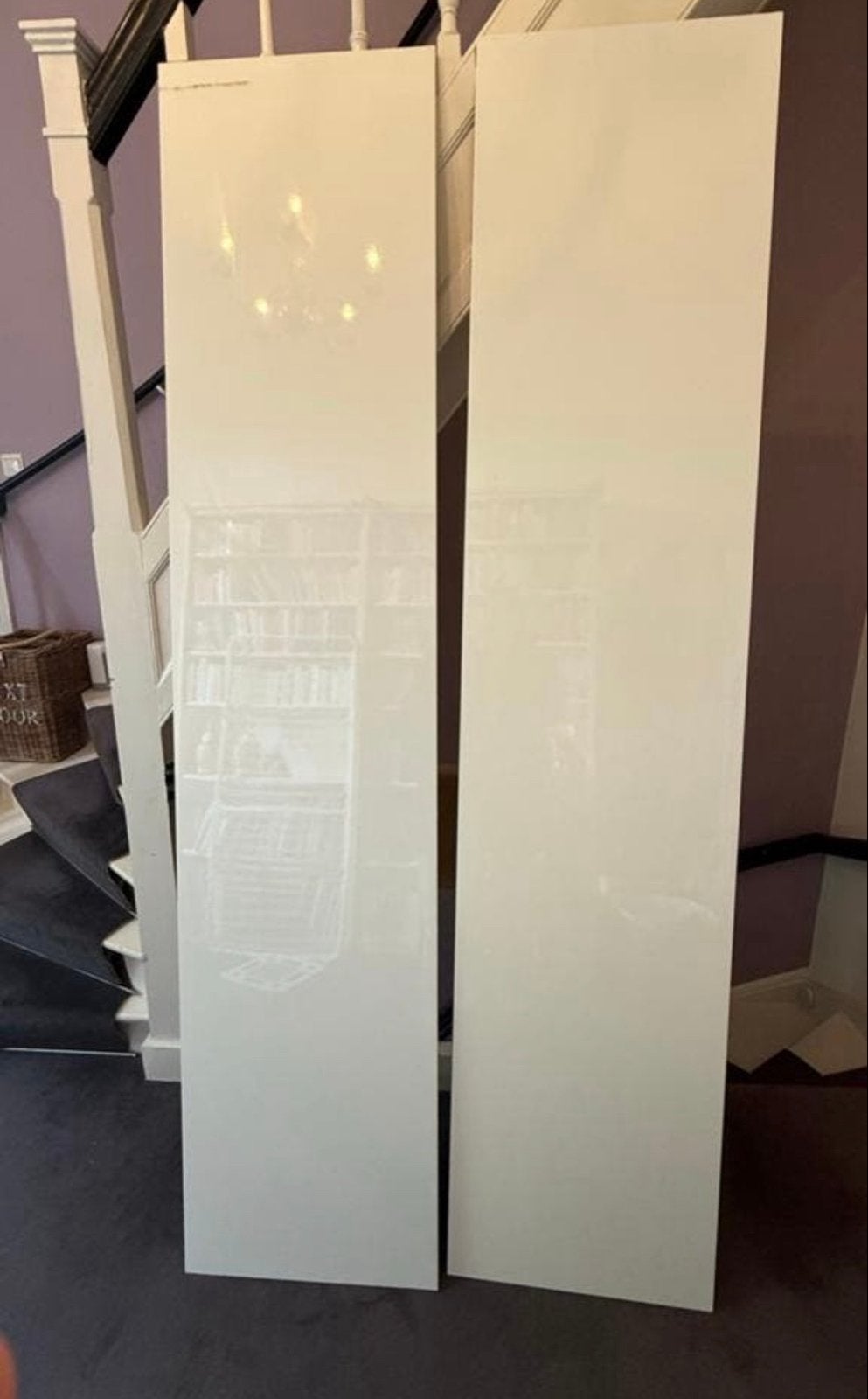 2x IKEA Pax deuren wit hoogglans 230x50 cm (incl. rails), Ophalen, Overige materialen, Gebruikt, 200 cm of meer