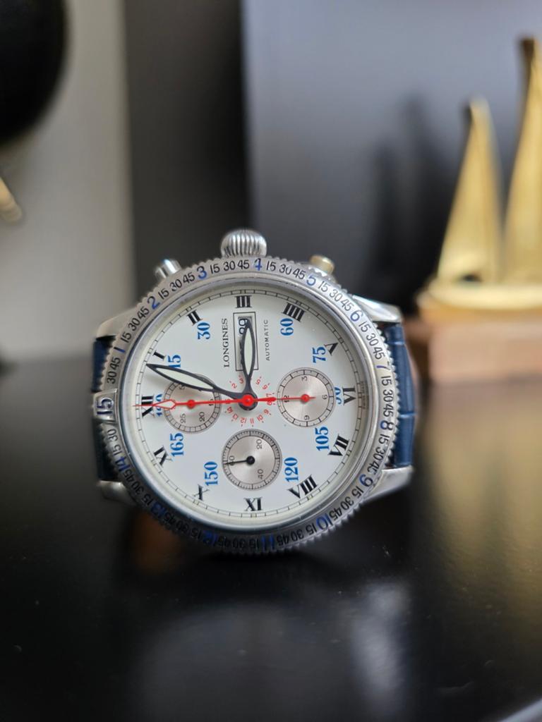 Longines Lindbergh Hour Angle Chronograaf Automaat Horloge, Overige merken, Info@longines.com, Staal, Rue des Noyettes 8, 2610 Saint-Imier, Zwitserland