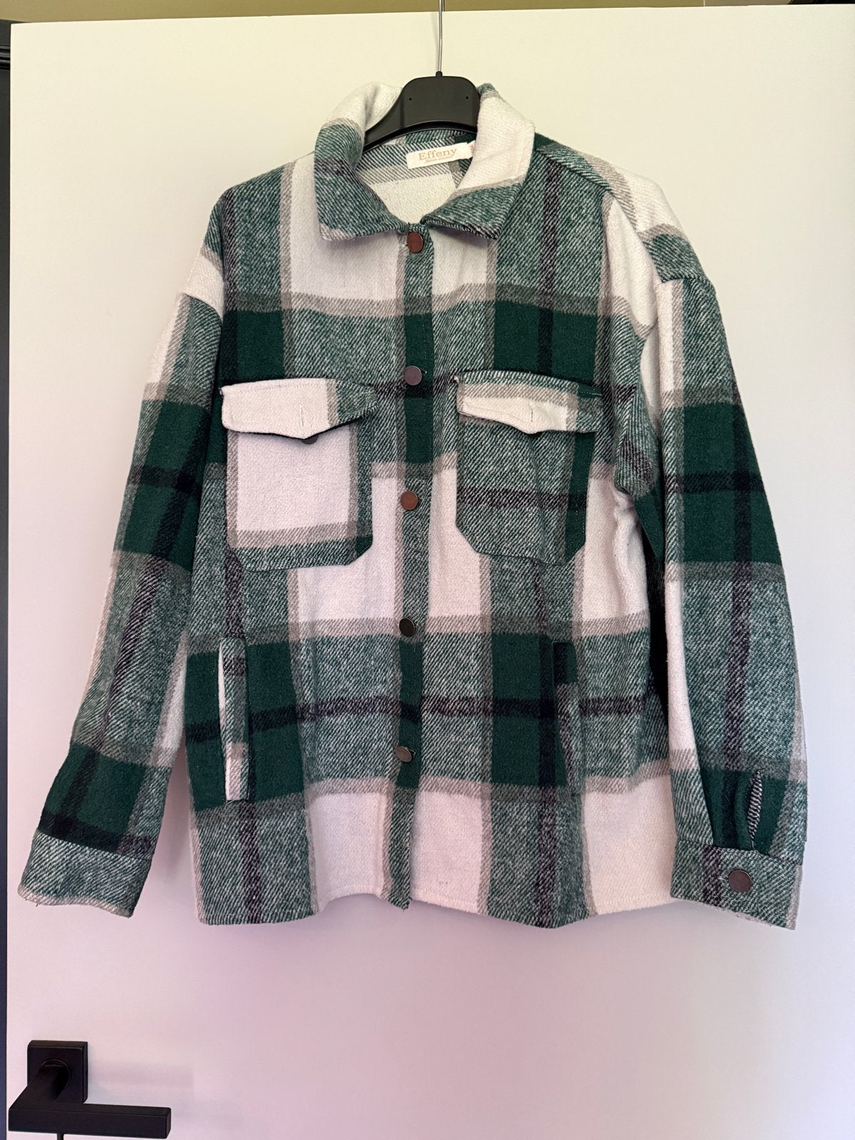 Geruit groen oversized vest maat 42 Effeny, Ophalen of Verzenden, Gedragen, Maat 42/44 (L), Groen