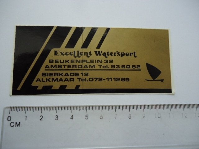 sticker oud Watersport Amsterdam Oost watergraafsmeer surf, Verzenden, Zo goed als nieuw, Bedrijf of Vereniging