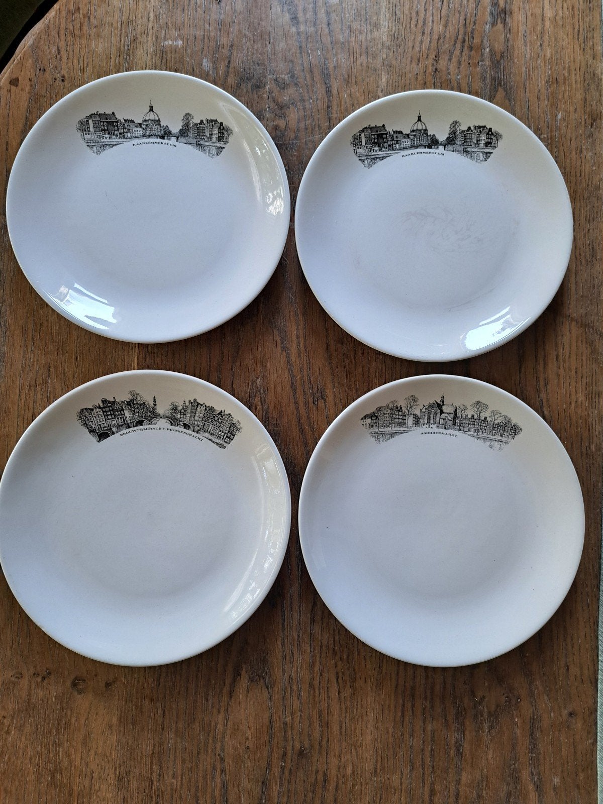 Villeroy & Boch Amsterdam grachtenpanden borden (4 stuks), Ophalen of Verzenden