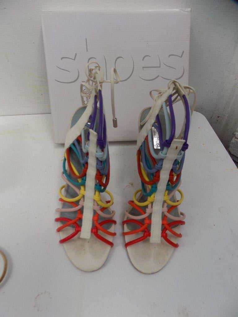sandalen multicolor knotted ankle strap, Overige kleuren, Zo goed als nieuw, Sandalen of Muiltjes, Ophalen of Verzenden