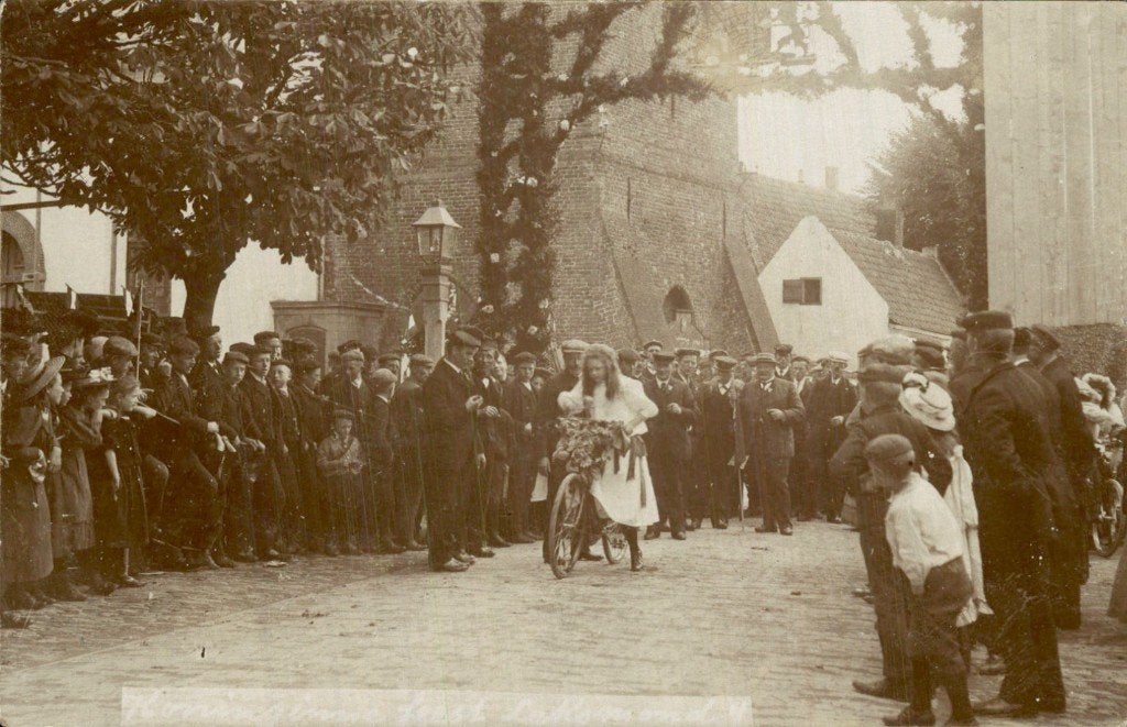 Lexmond - Koningsfeest - Fotokaart - Fiets, Ophalen of Verzenden, Voor 1920, Gelopen, Utrecht