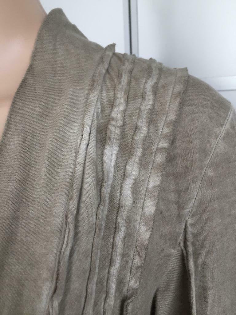 F44 Poools: maat 36/38=S/M vest beige/groen katoen, Kleding | Dames, Truien en Vesten, Beige, Ophalen of Verzenden, Zo goed als nieuw