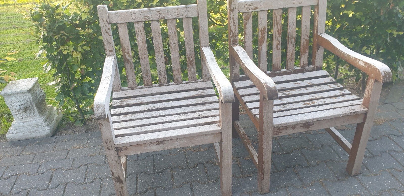 teakhouten stoelen, 2 stuks., Ophalen, Zo goed als nieuw, Teakhout