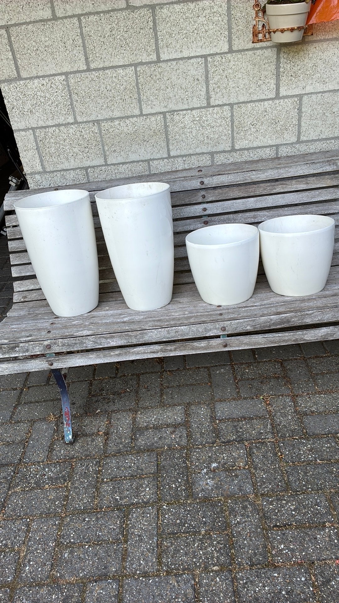 5 ELHO bloembakken, Kunststof, Rond, Zo goed als nieuw, Minder dan 40 cm