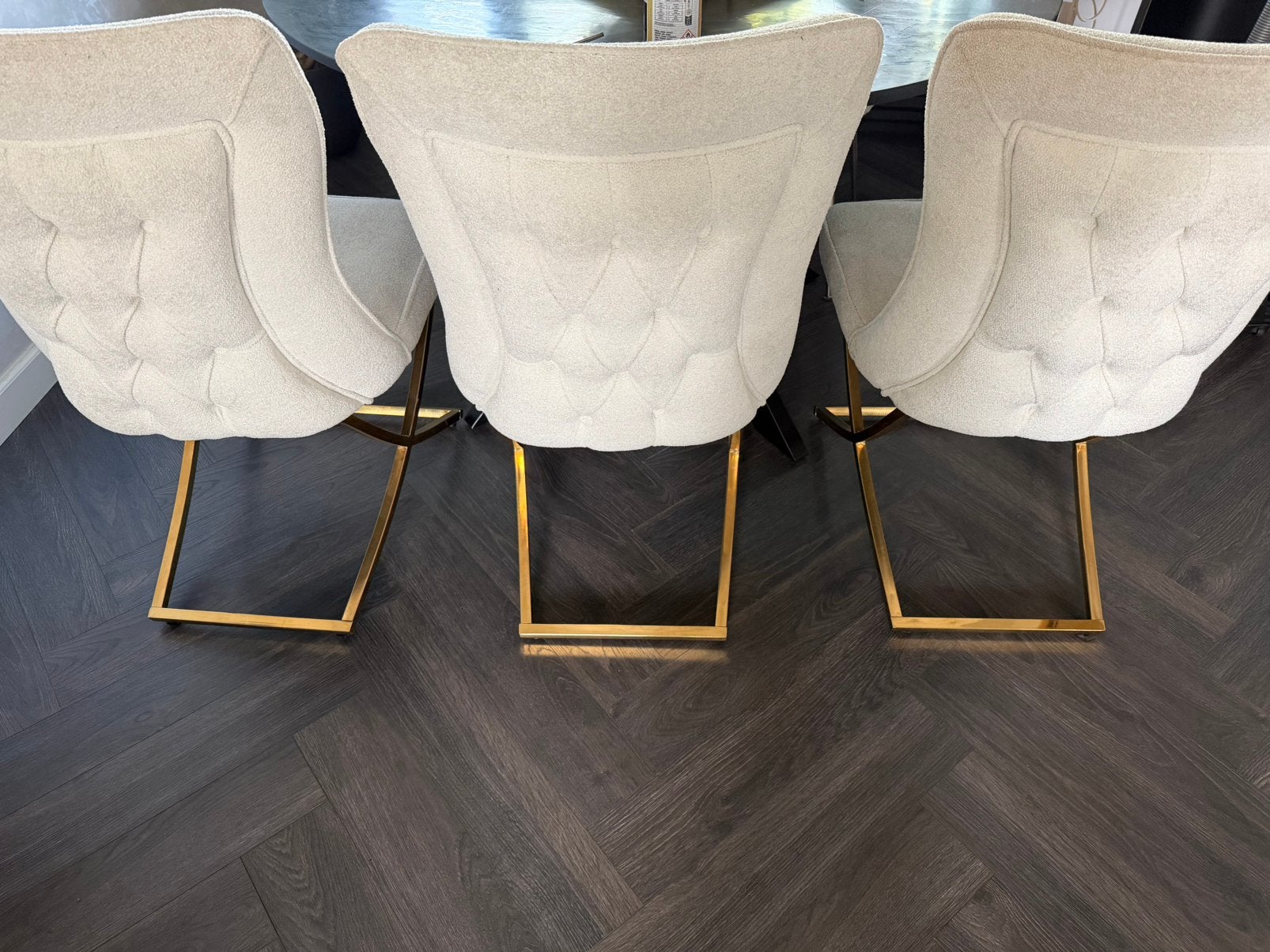 Witte stoelen eethoek, Huis en Inrichting, Ophalen, Zo goed als nieuw, Minder dan 4 stoelen