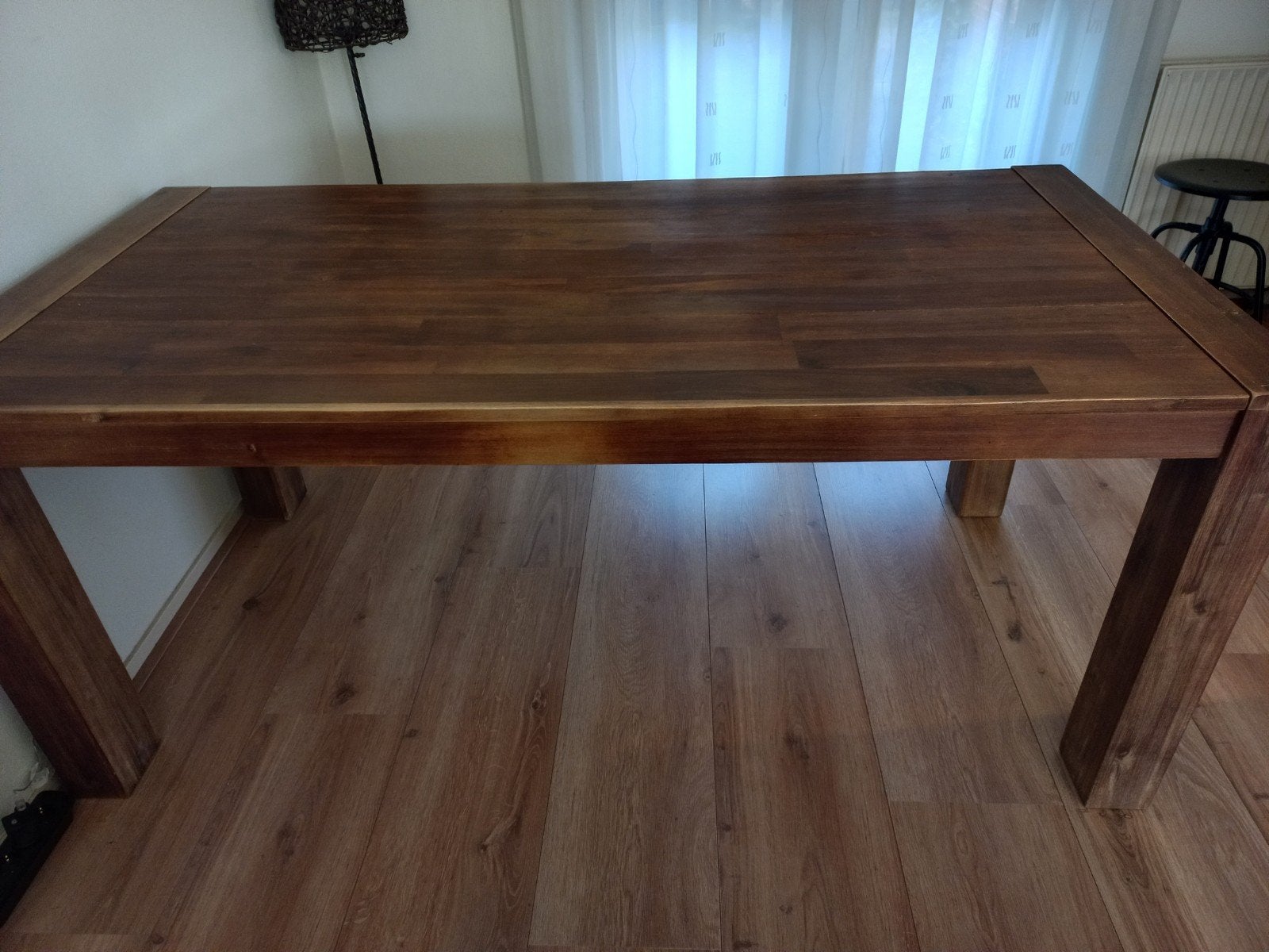 zeer mooie eettafel 180x90 massief acacia hout, Ophalen, 50 tot 100 cm, Zo goed als nieuw, 150 tot 200 cm