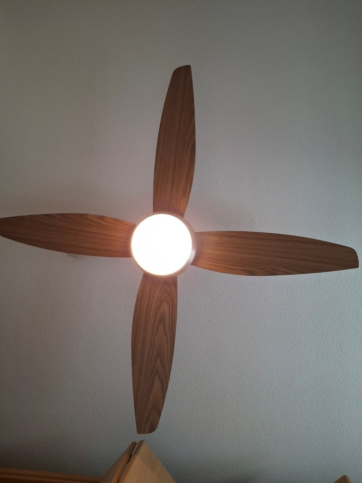 Plafondventilator met verlichting en afstandsbediening, Ophalen, Gebruikt, Modern, Hout, Functioneel