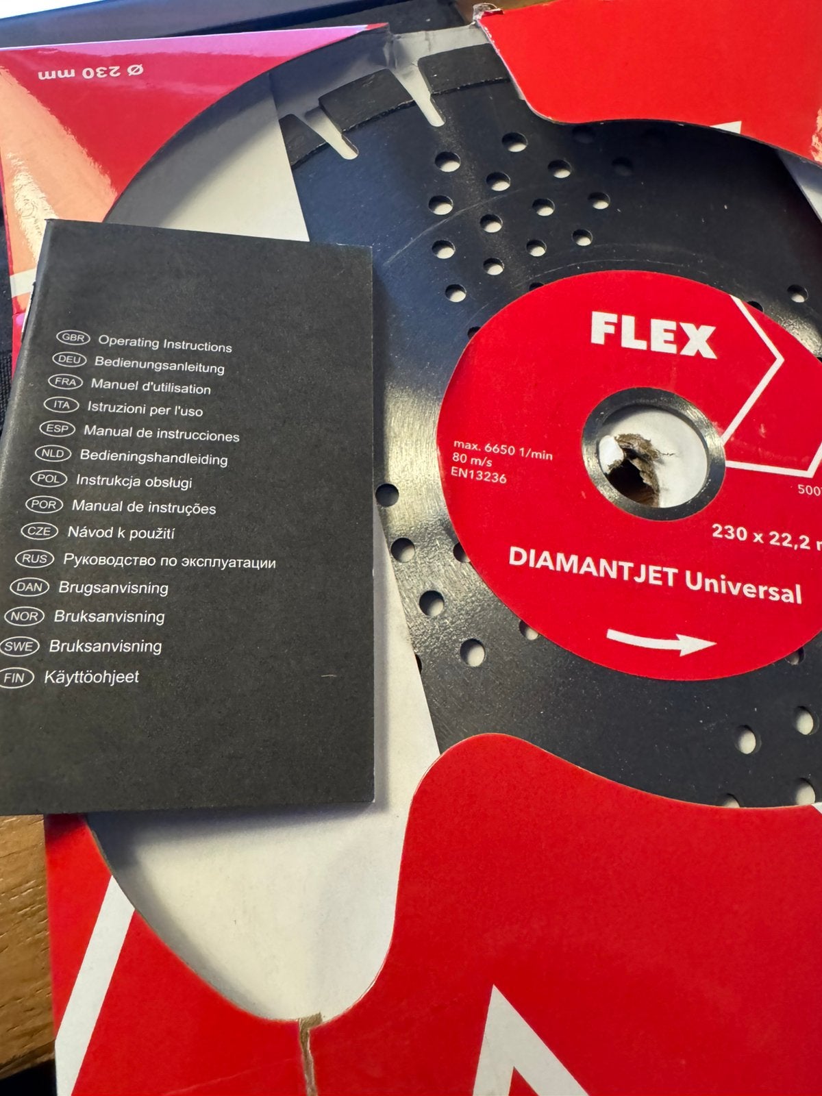 FLEX DIAMANTZAAGBLAD 230 mm, Doe-het-zelf en Verbouw, Ophalen of Verzenden, Nieuw, 1000 watt of meer, Haakse handslijpmachine