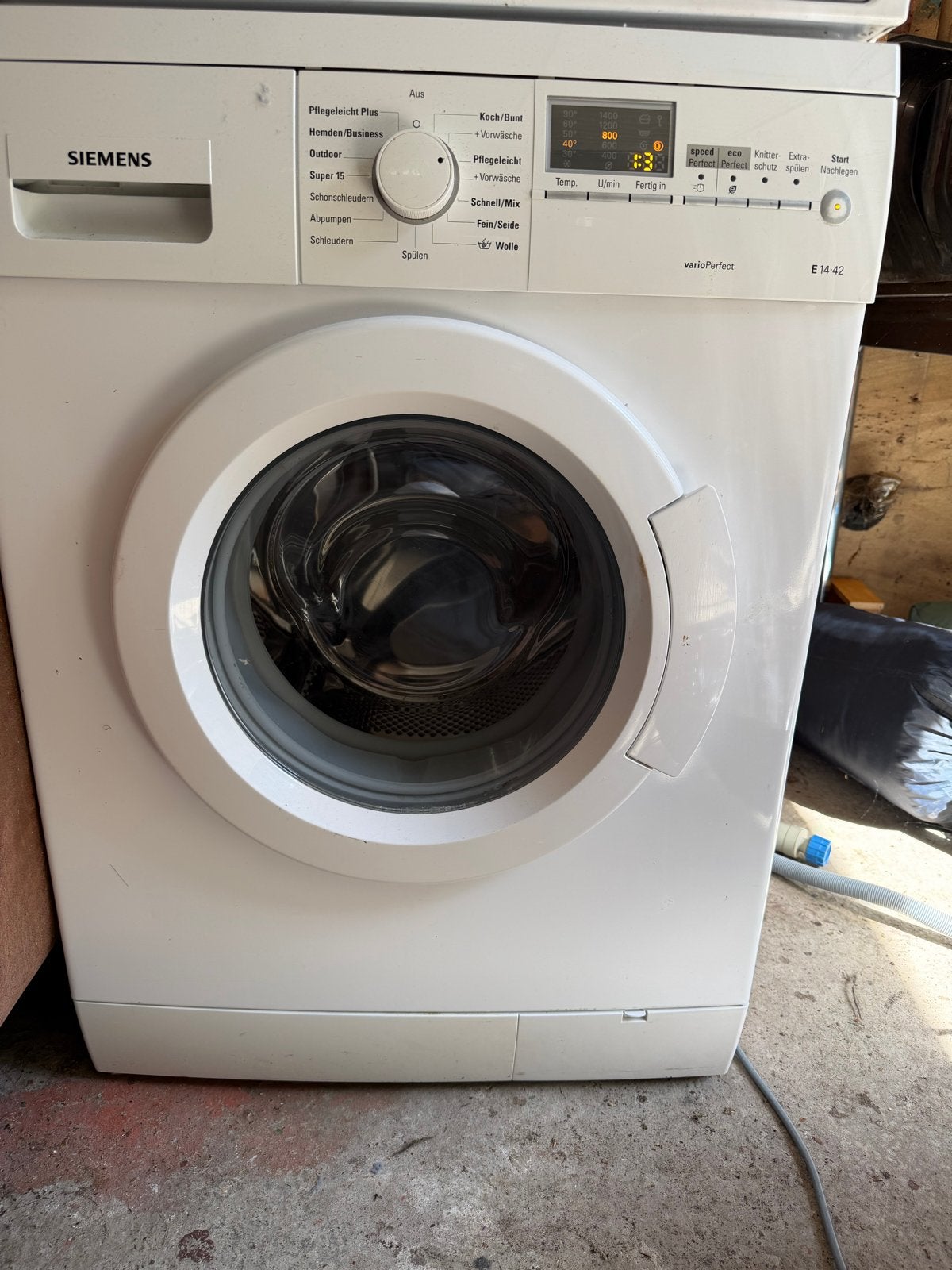 Siemens E14-42 VarioPerfect Wasmachine - Gebruikt, Witgoed en Apparatuur, Wasmachines, Gebruikt, Voorlader, 6 tot 8 kg, 85 tot 90 cm