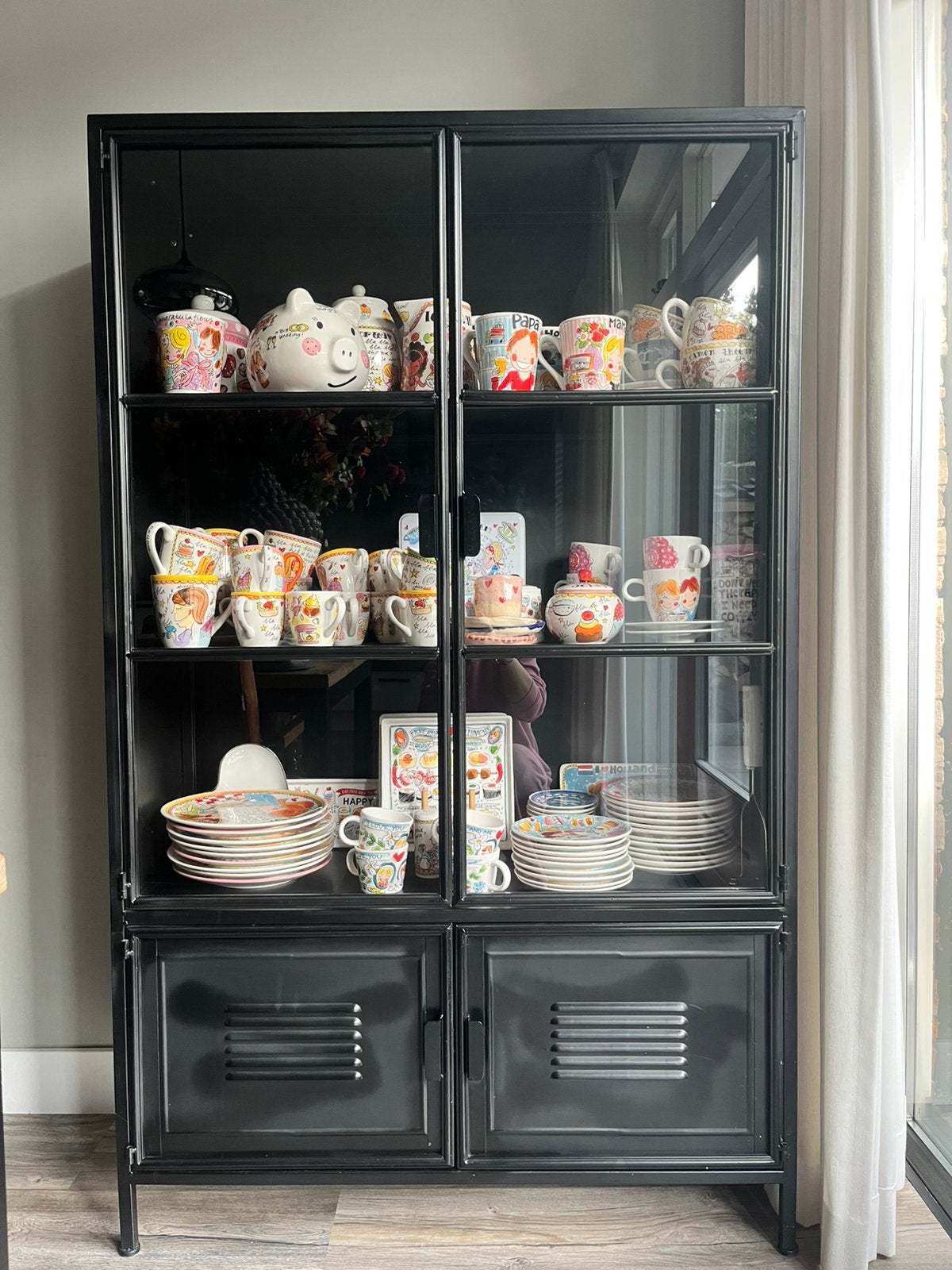 Vitrine kast metaal, Ophalen, Gebruikt, 50 tot 100 cm, Metaal