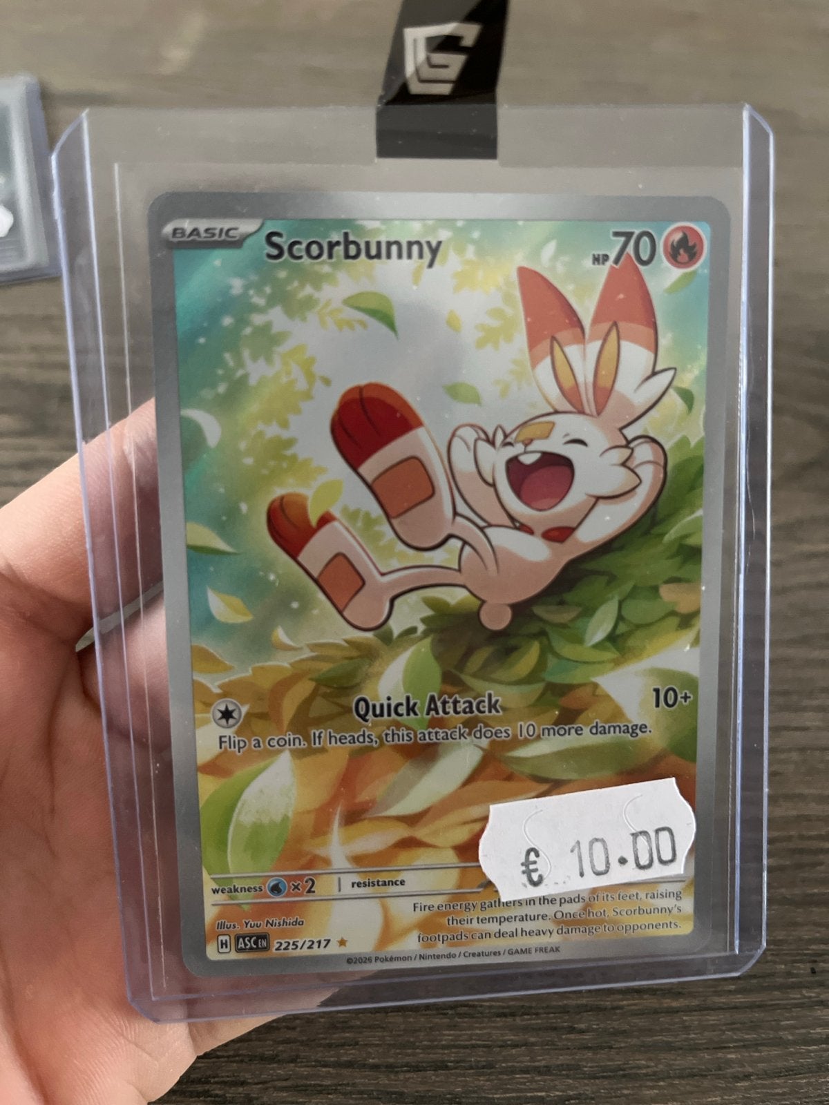 Scorbunny Pokémon kaart - Basic 225/217, Ophalen of Verzenden, Zo goed als nieuw, Losse kaart