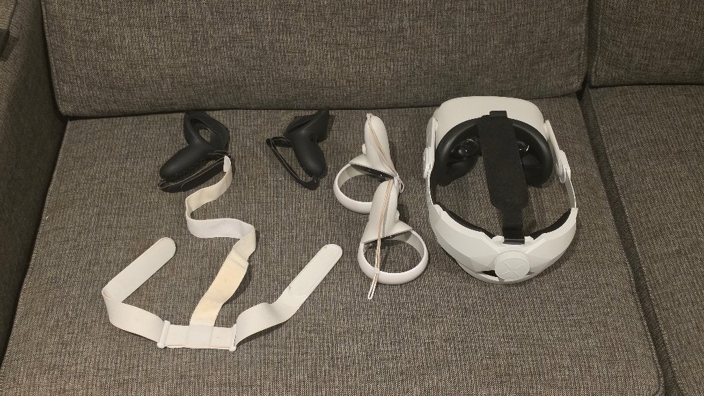 Oculus / Meta Quest 2 128 GB + accessoires, Spelcomputers en Games, Ophalen, Gebruikt, VR-bril, Overige platformen