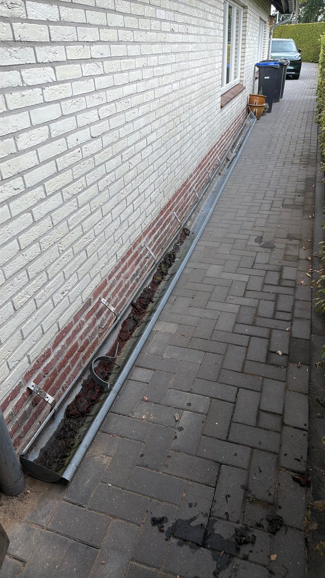 Zinken dakgoot 8 mtr met beugels, Ophalen, Zo goed als nieuw, Overige metalen