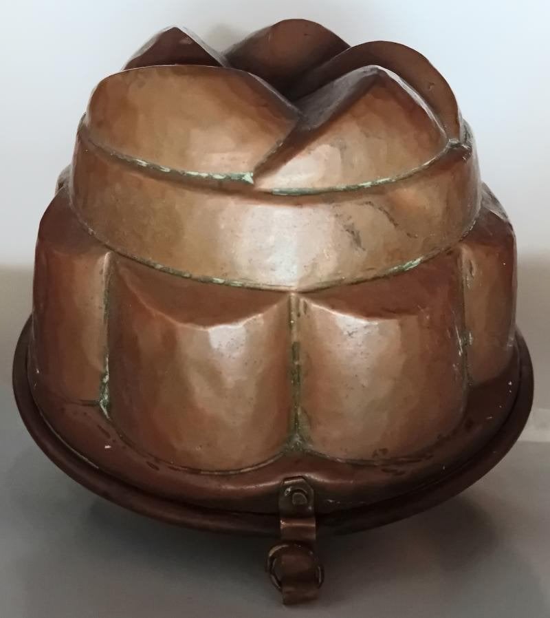 Antieke grote rood koperen cake/puddingvorm tulband, Antiek en Kunst, Ophalen of Verzenden, Koper