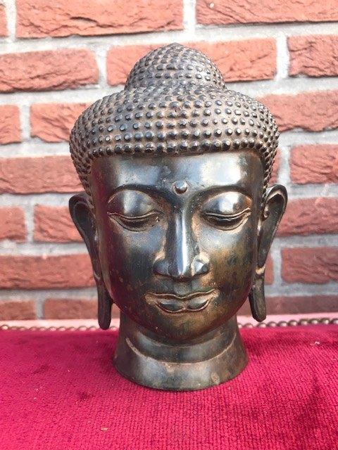 fraai bronzen Boeddha hoofd, Ophalen of Verzenden, Gebruikt