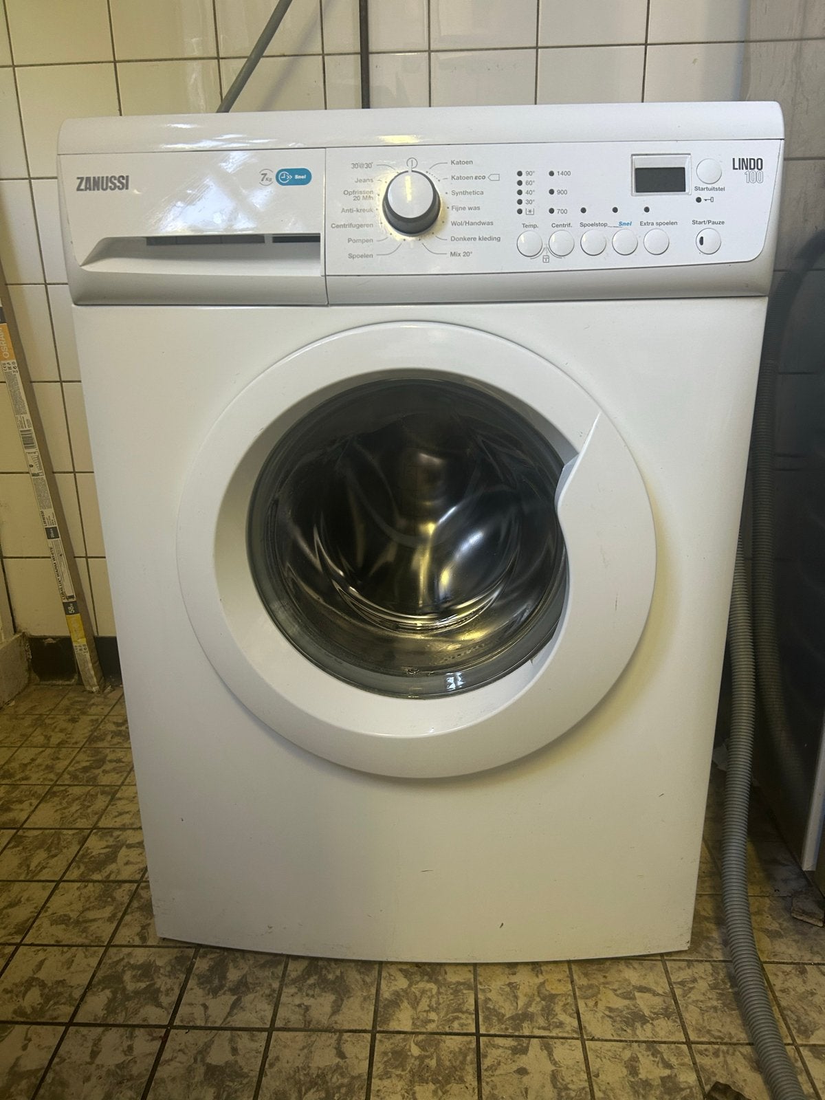 Zanussi Lindo 100 Wasmachine - 7kg, 1400 toeren, Ophalen, Gebruikt, Voorlader, Kort programma