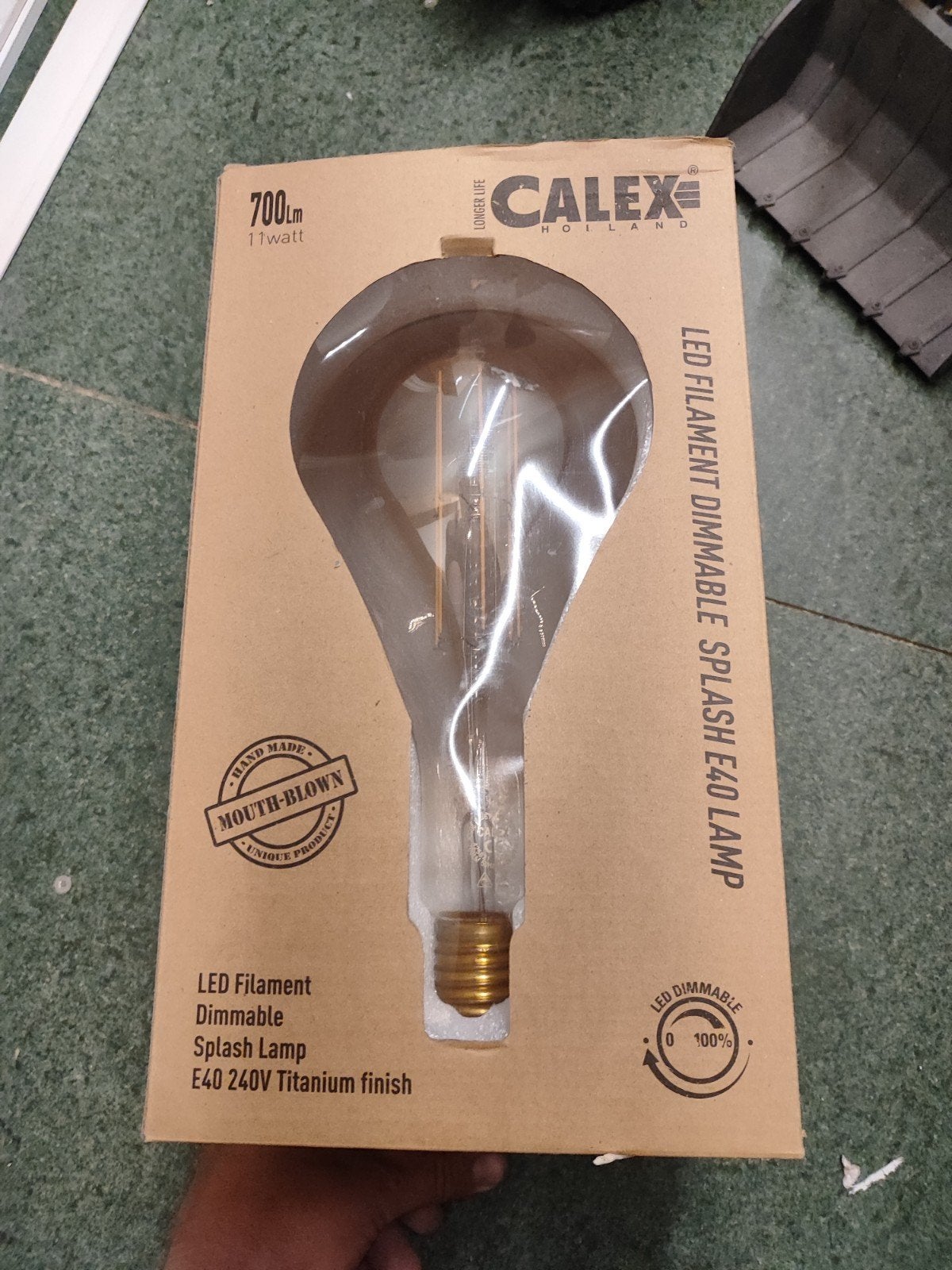Calex LED Filament Splash E40 Lamp - Dimbaar, Titanium, Ophalen, Nieuw, Modern, Industrieel, Sfeervol
