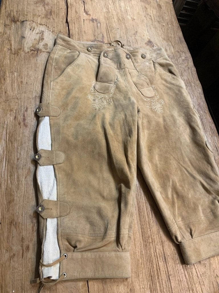 Unisex originele Lederhosen kniebroek, Beige, Ophalen of Verzenden, Mon Plaisir 19, Etten-Leur, Netherlands, DJT De Juiste Toon