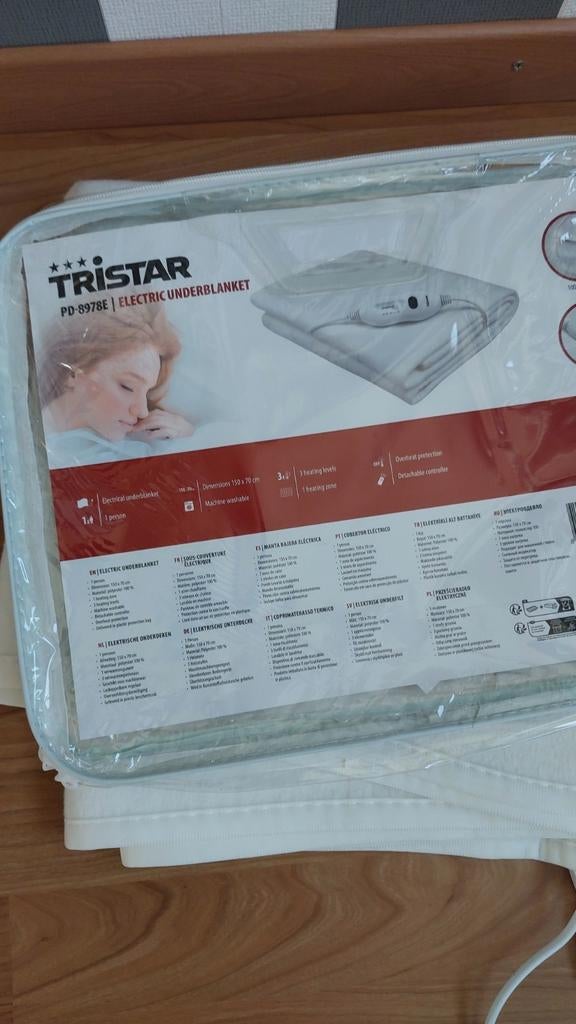 Tristar Elektrische Deken Eenpersoons - Heerlijk Warm!, Huis en Inrichting, Ophalen, Eenpersoons, Wit, Nieuw