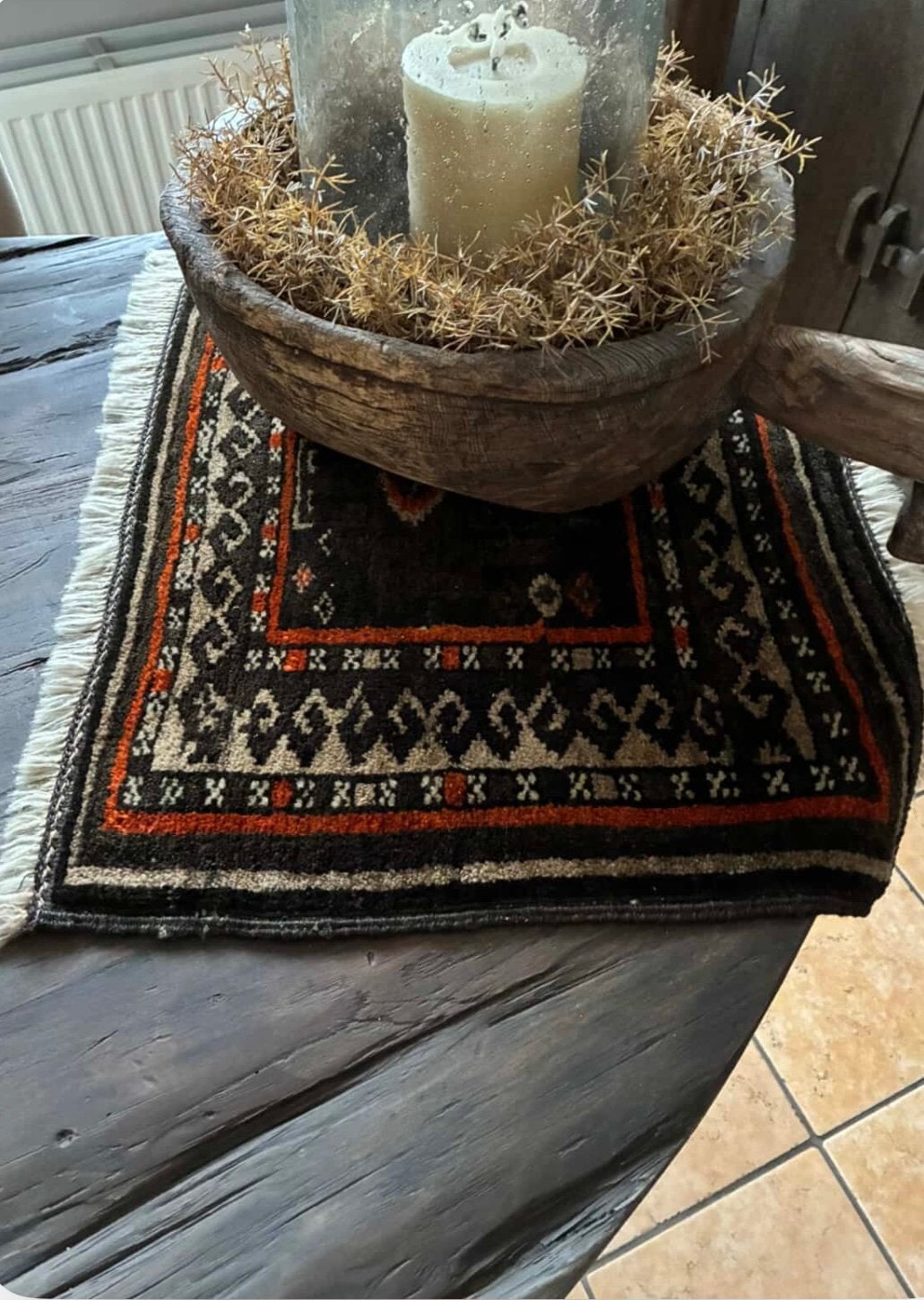 Perzisch kleedje, Huis en Inrichting, Stoffering | Tapijten en Kleden, 50 tot 100 cm, Bruin, Ophalen of Verzenden, Zo goed als nieuw