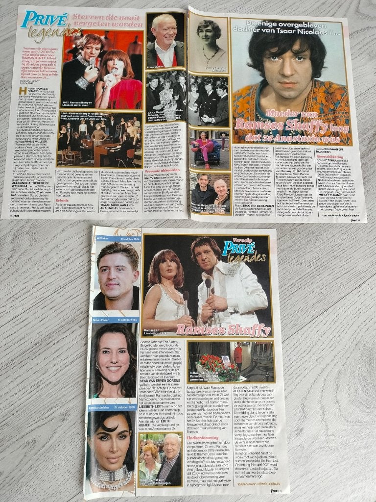Ramses Shaffy / Liesbeth List 3-pagina tellend artikel, Verzenden, Gebruikt, Boek, Tijdschrift of Artikel