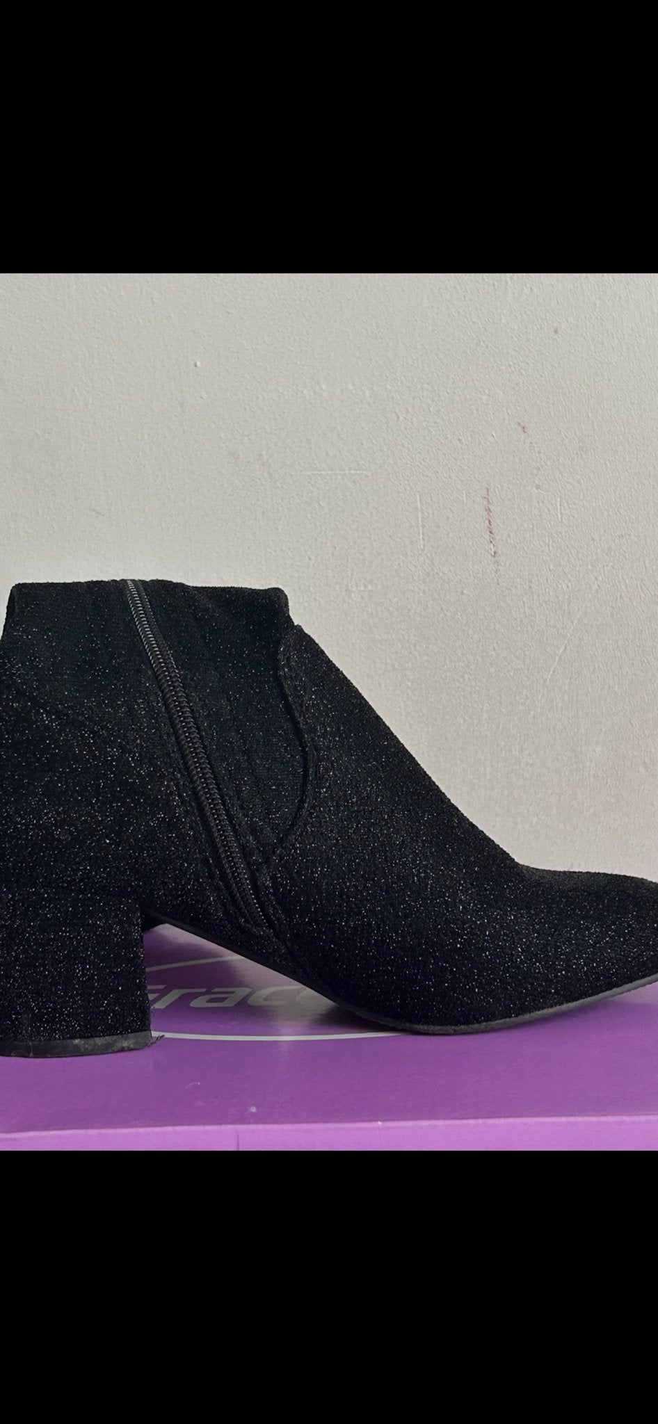 Zwarte glitter overknee laarzen met blokhak, Ophalen of Verzenden, Zo goed als nieuw, Zwart, Hoge laarzen
