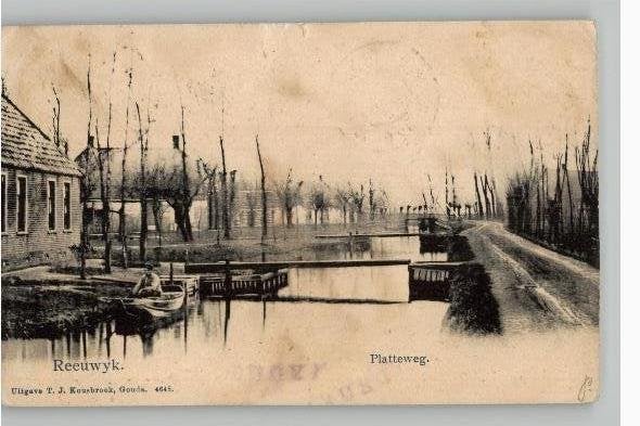 Reeuwijk Platteweg st 1903, Ophalen of Verzenden, Voor 1920, Gelopen, Zuid-Holland