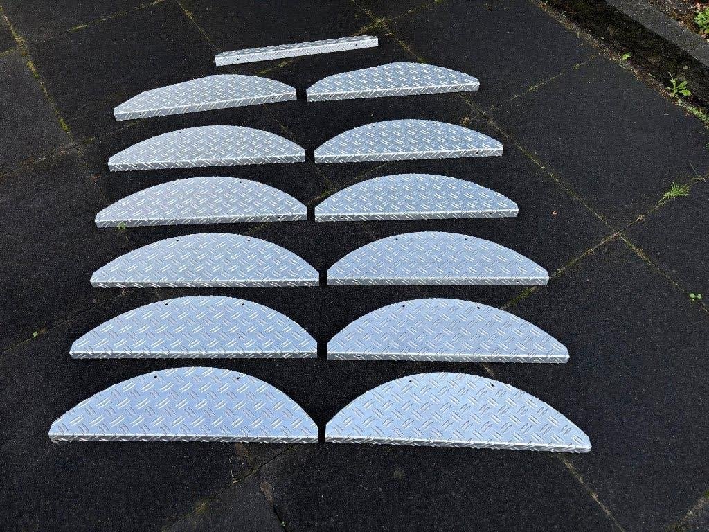 Aluminium trapmat halfrond traanplaat motief, Ophalen, Gebruikt, Trap, Minder dan 2 meter
