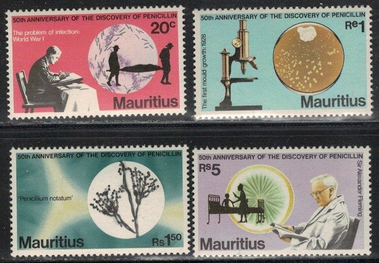 D641 Mauritius 459/62 postfris, Postzegels en Munten, Postzegels | Afrika, Verzenden, Tanzania, Postfris